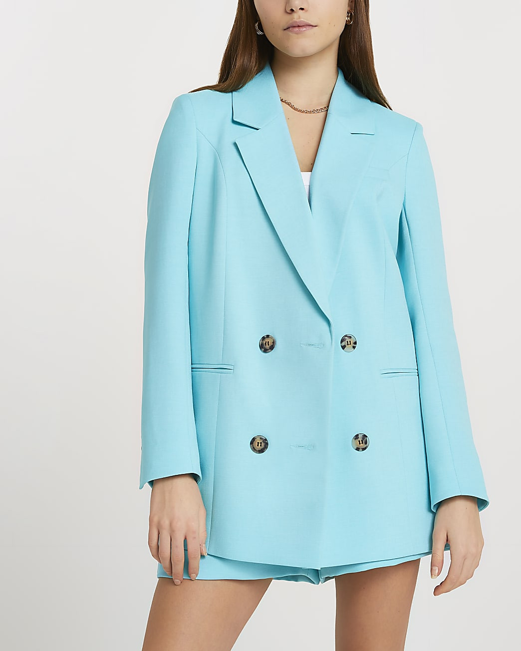 River Island Womens Blue long sleeve blazer | River Island (US)