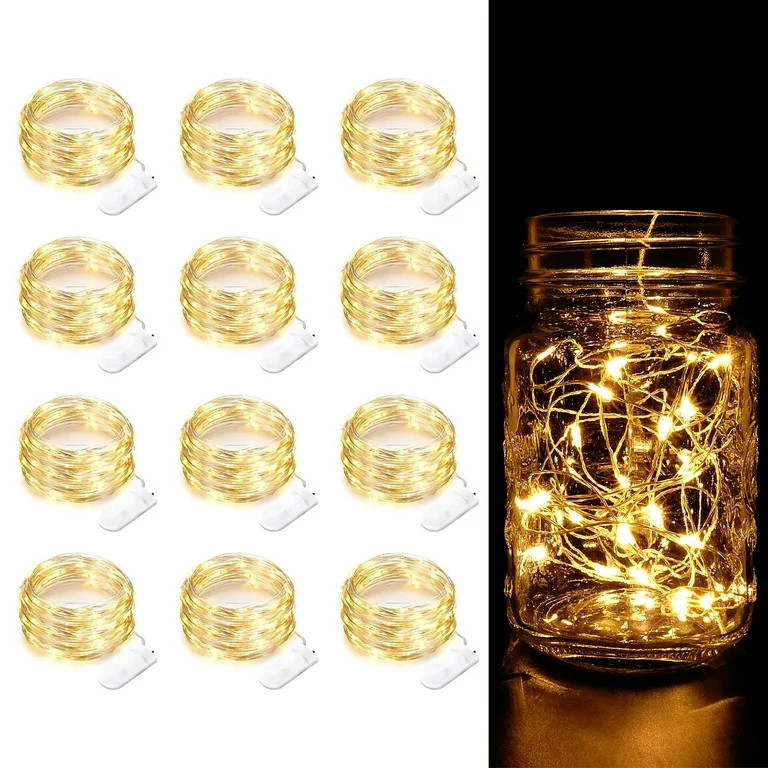 AGCAN 12 Packs Fairy Lights Battery Operated, 9.84FT 30 LED Mini Battery Powered Copper Wire Star... | Walmart (US)