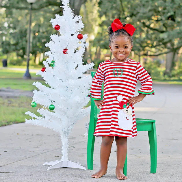Happy Santa Red Stripe Milly Dress | Classic Whimsy