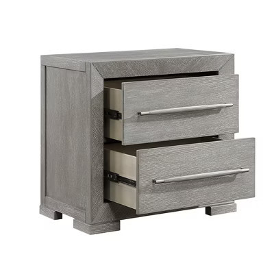 KIGFTSOD Modern Nightstand with 2 Storage Drawers,Gray | Target