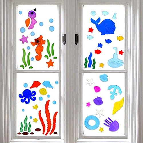 Summer Window Clings for Glass Windows Wall Door Home Party Decorations for Living Room,Summer Sp... | Amazon (US)
