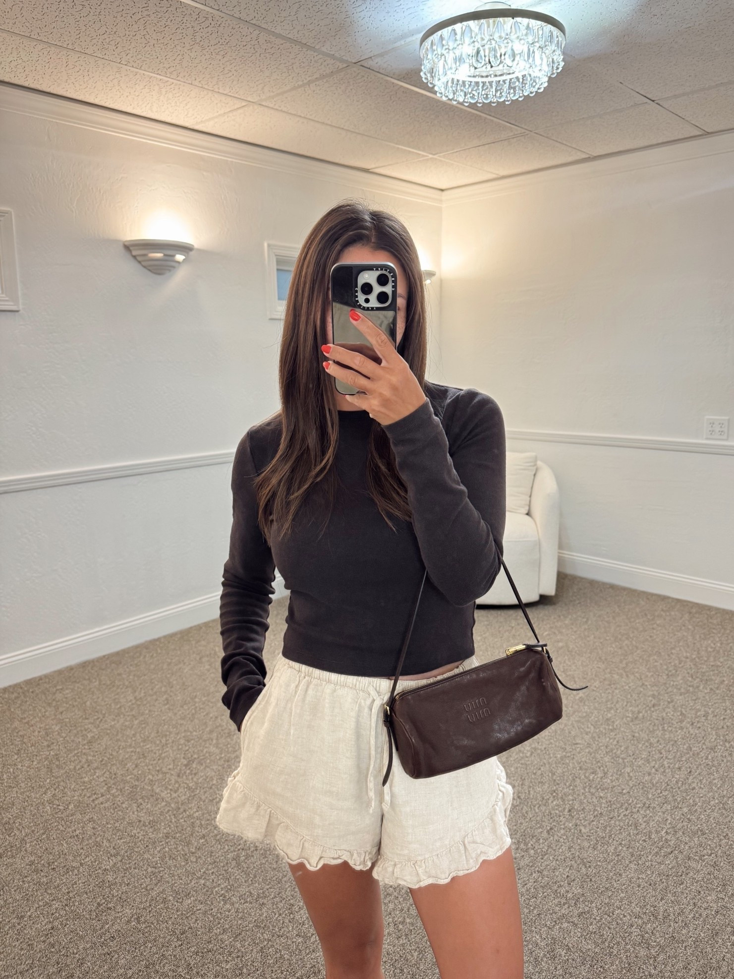 Gap cropped long sleeve tshirt- small
@abercrombie  linen ruffle shorts- xs
Miu Miu brown pouch bag
Puma speed cat ballet sneakers

Petite, fall outfit, ballet flats, pre fall

#LTKSeasonal #LTKSaleAlert #LTKPetite