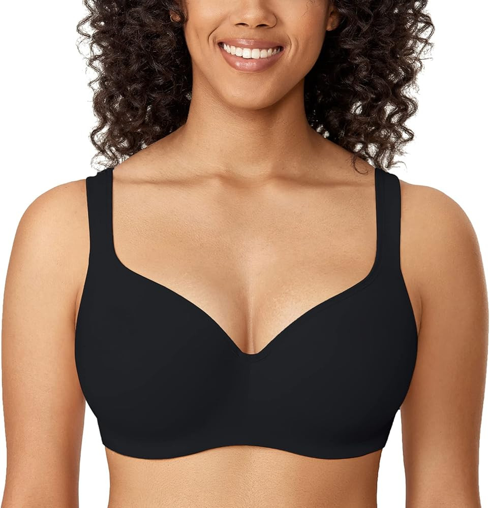 DELIMIRA Women's Balconette Bra Full Coverage Plus Size Tshirt Underwire Back Smoothing Seamless ... | Amazon (US)