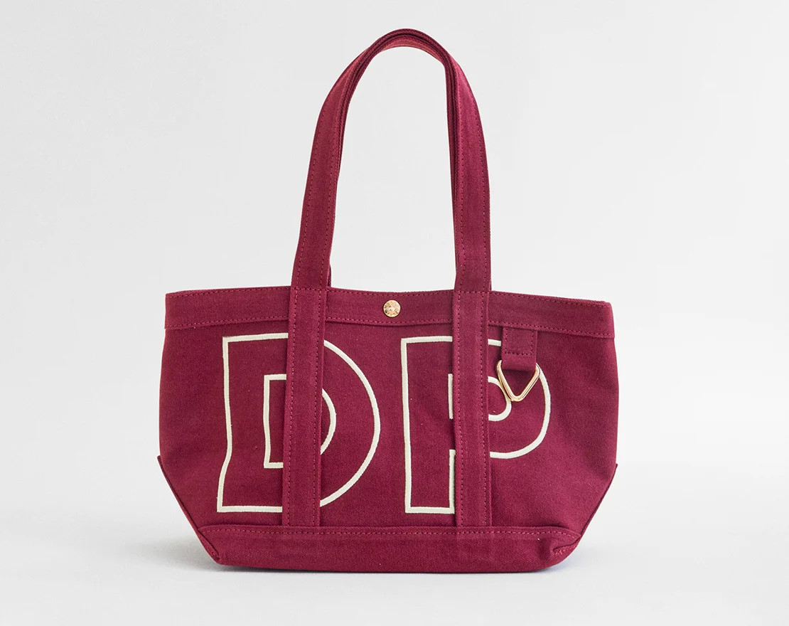 Solid Custom Alpha Tote - Cranberry - Kelly Green / Small | BaubleBar
