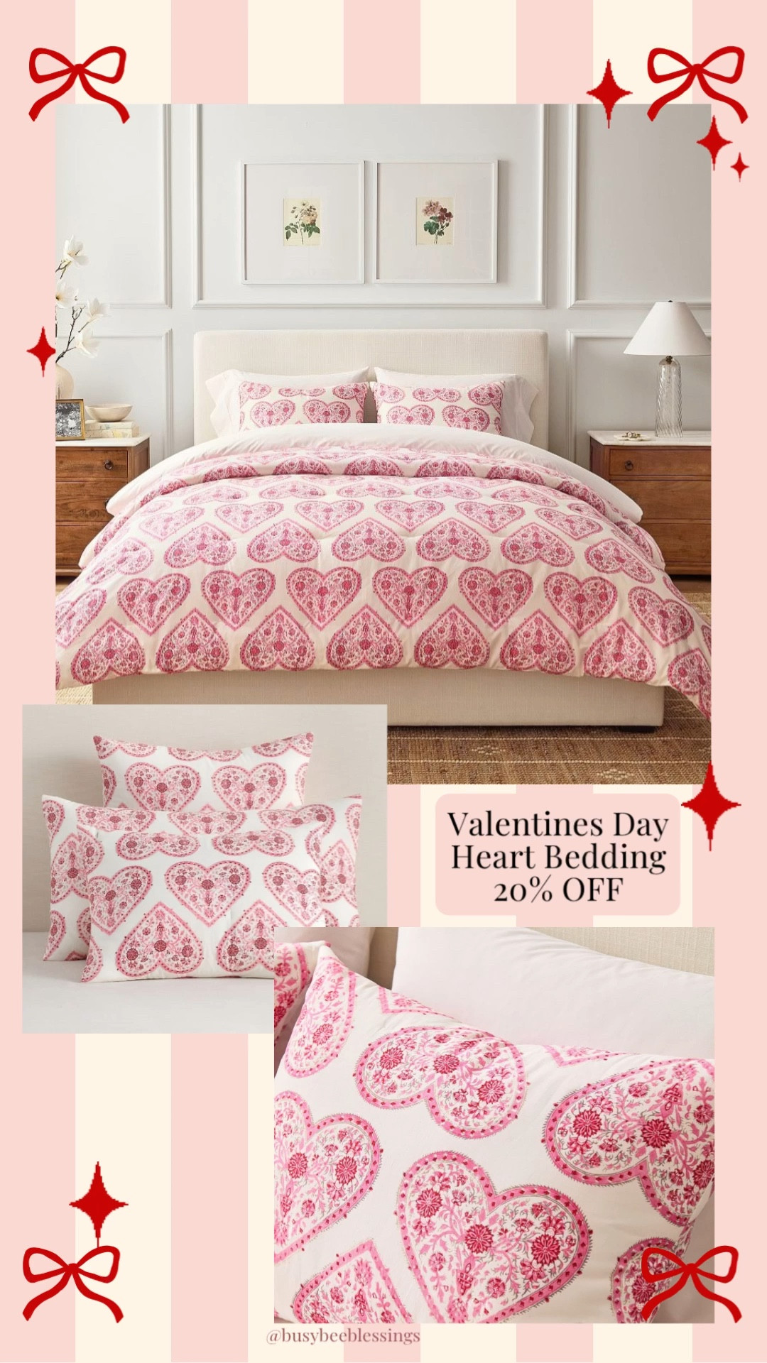 This Valentine’s Heart Bedding is giving sweet, cozy, and perfectly romantic. It’s the kind of upgrade that instantly makes your bedroom feel warm and cozy. Soft, dreamy layers with the cutest heart details that feel festive without being over the top. Perfect for Valentine’s Day and honestly adorable all year long.

✨ Bonus: it’s 20% off right now, so it’s the perfect excuse to refresh your space (or treat yourself just because).

#LTKValentine #LTKSaleAlert #LTKHome