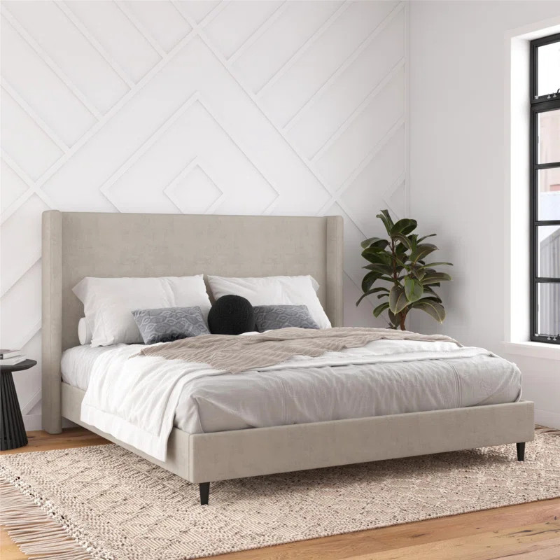 Birzer King Upholstered Wingback Bed | Wayfair North America