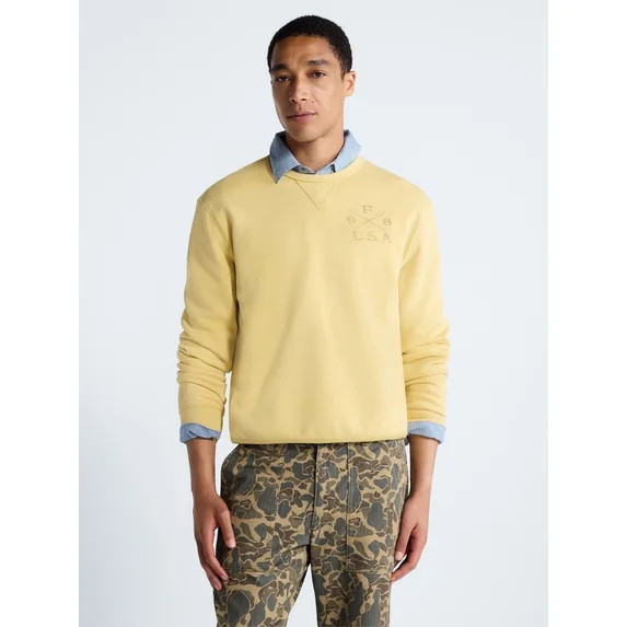 Free Assembly Men's Graphic Cotton Sweatshirt with Long Sleeves, Sizes S-3XL | Walmart (US)