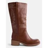 No Boundaries Women's Bird Embroidered Block Heel Boots | Walmart (US)
