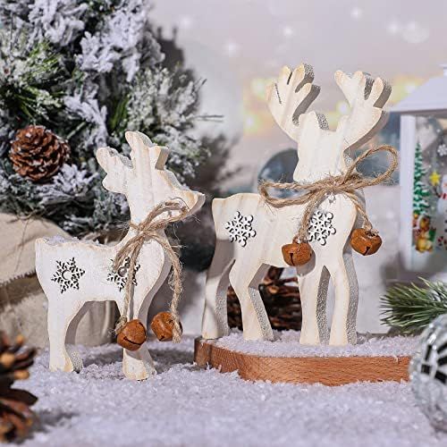 2 Pieces Reindeer Christmas Decor Christmas Deer Desk Decor Indoor Rustic Reindeer Standing Table... | Amazon (US)
