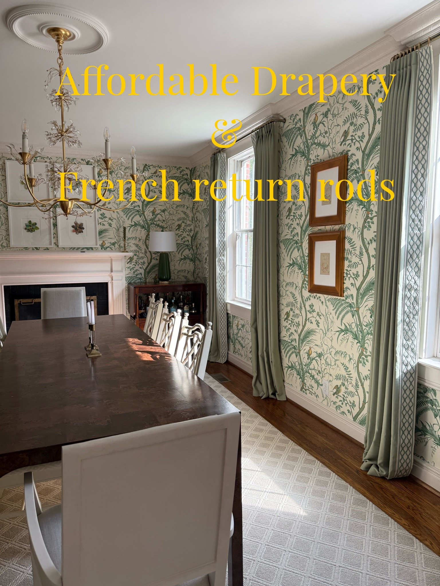 #ad affordable drapery and French return rods in our own dining room. We love these and they are an FTF favorite too! #wayfair #wayfairpartner #
@Wayfair