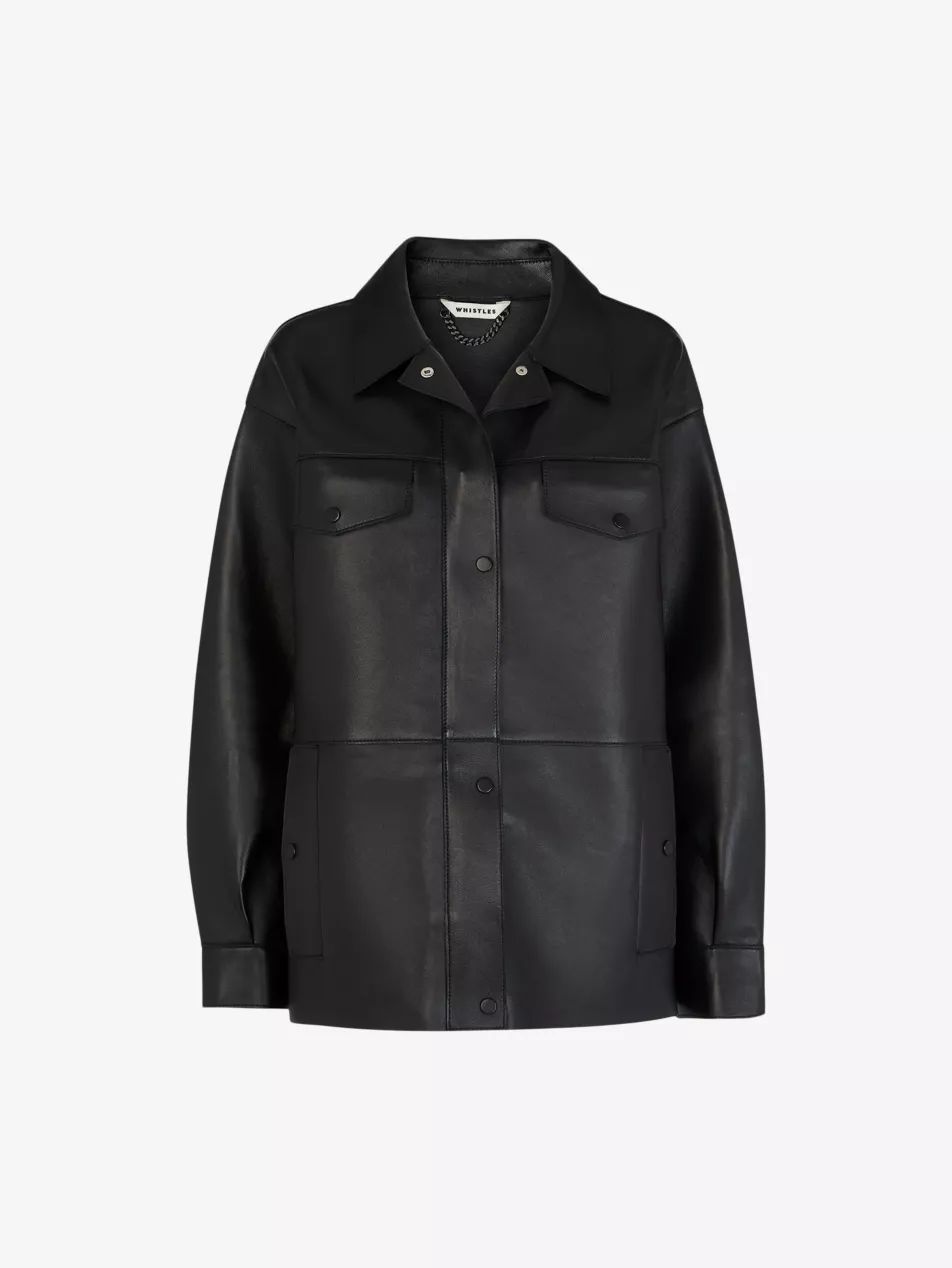 Patch-pocket leather jacket | Selfridges