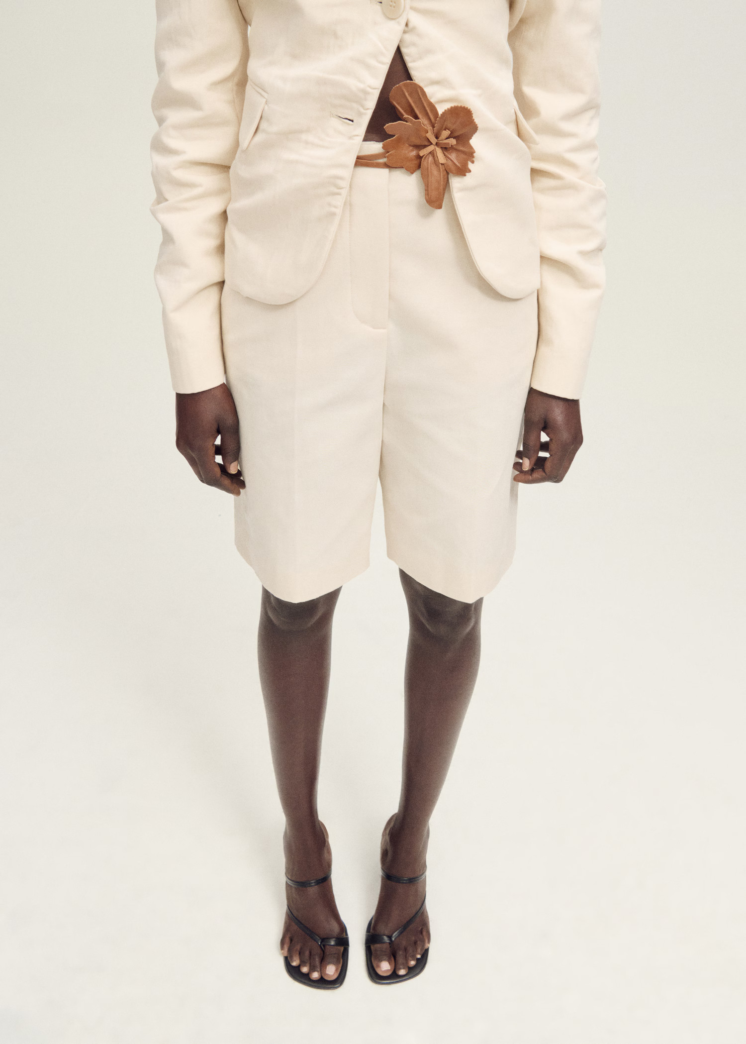 Linen-blend suit bermuda shorts - Women | MANGO United Kingdom | MANGO (UK)