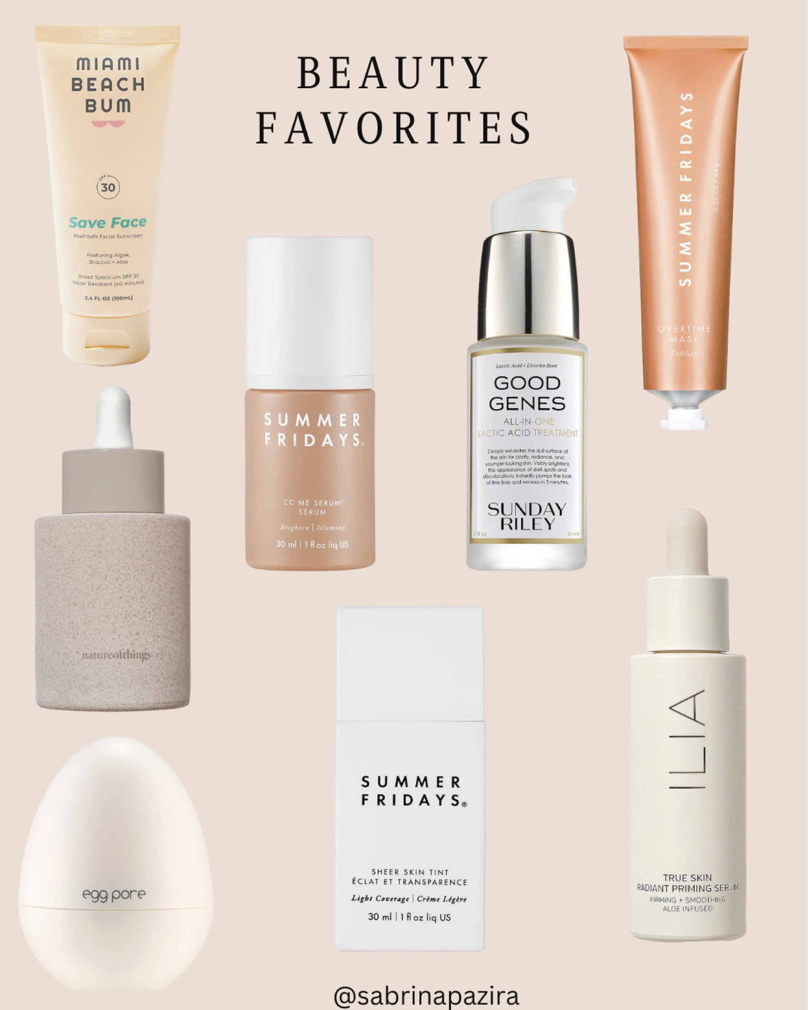 Beauty favorites, revolve, summer Fridays, mask, skin tint, lactic acid, primer, serum, oil, skincare 

#LTKSeasonal #LTKbeauty #LTKunder100