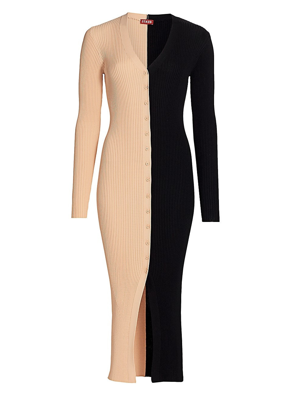 Women's Shoko Colorblocked Midi-Dress - Buff Black - Size XS | Saks Fifth Avenue
