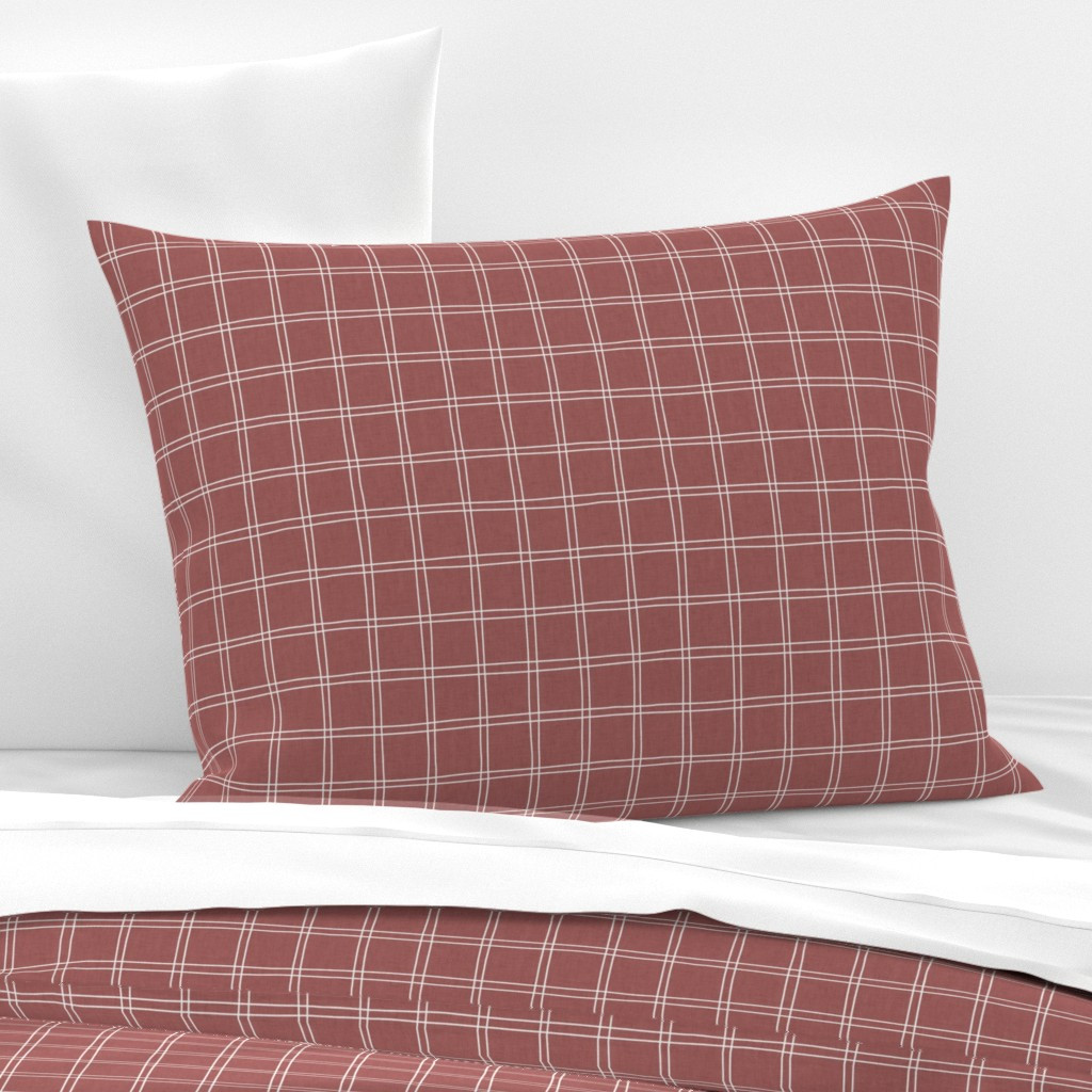 Elevated Geo Dark Dusty Pink Cream Pillow Sham | Spoonflower | Spoonflower