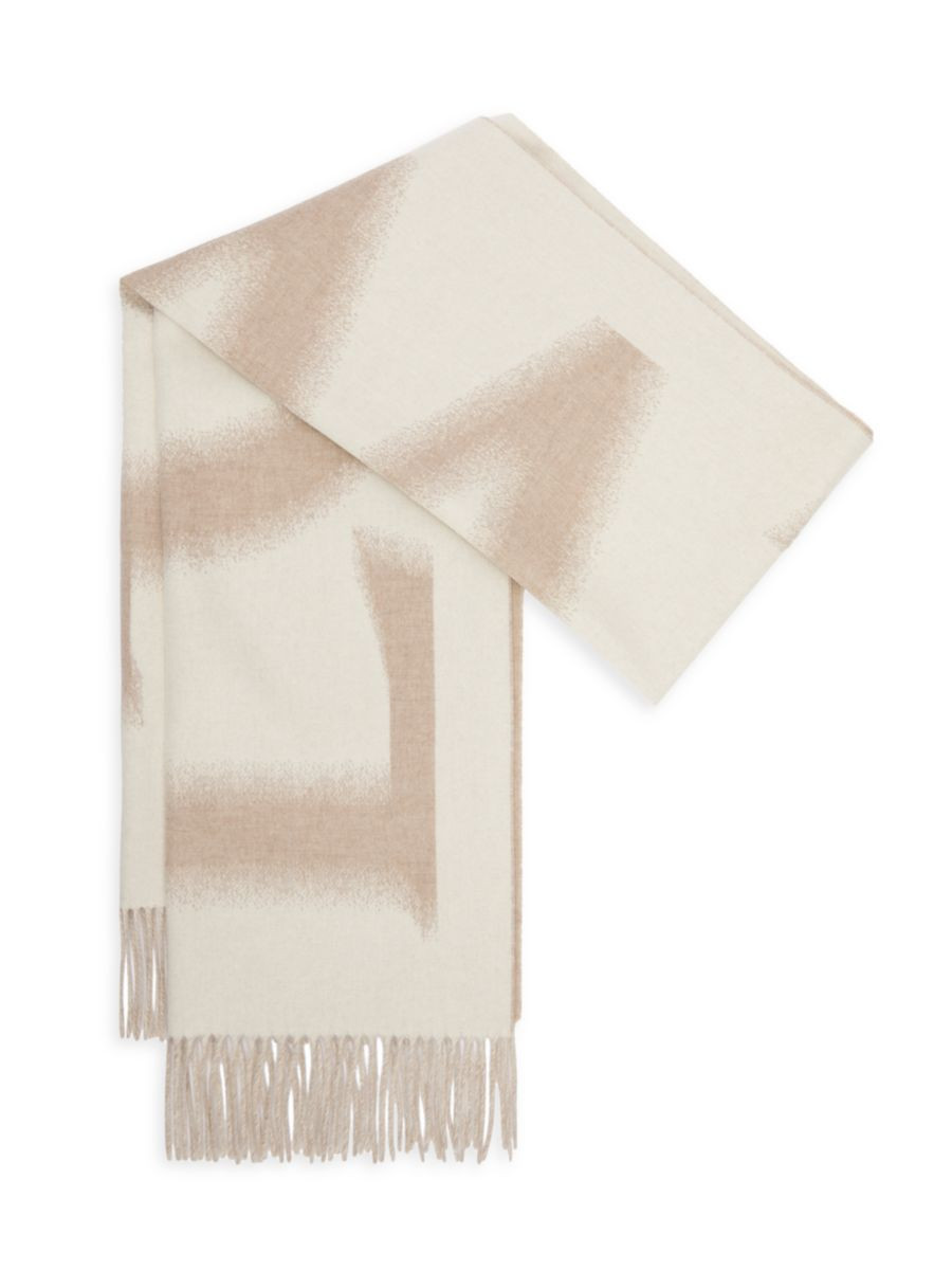 Wool & Cashmere Blurred Logo Scarf | Saks Fifth Avenue