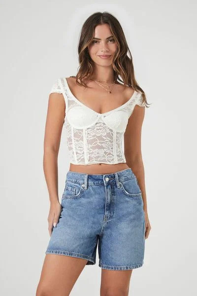 High-Rise Denim Bermuda Shorts | Forever 21