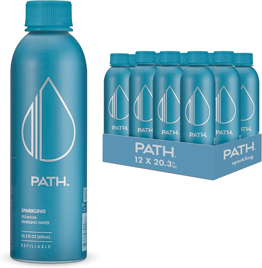PATH Sparkling Bottled Water - Ultra-Purified, pH-Balanced Carbonated Soda Water in Aluminum Bott... | Amazon (US)