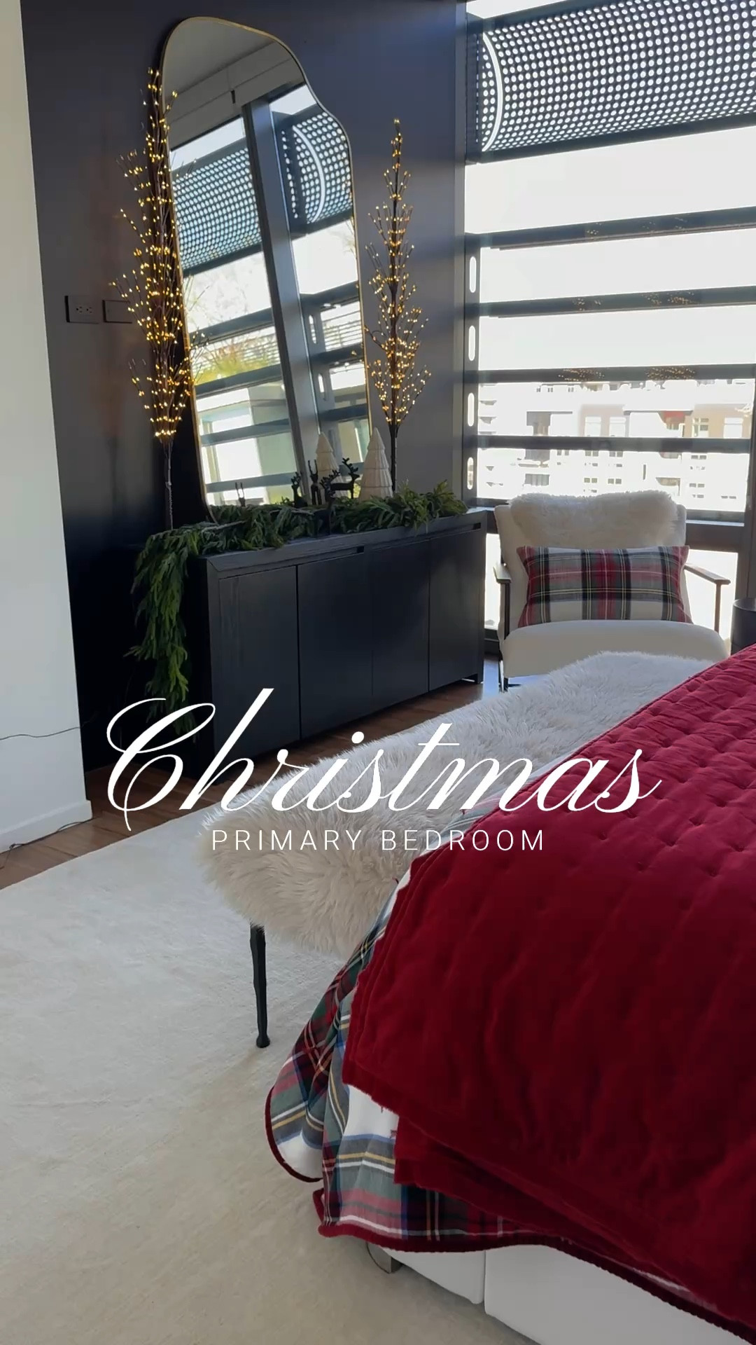 Festive Christmas decor❤️🎄

Black cabinet, garland, arched mirror, red quilt, plaid bedding, faux fur, nightstand, ceramic tree, holiday decor

#LTKHome #LTKSaleAlert #LTKHoliday