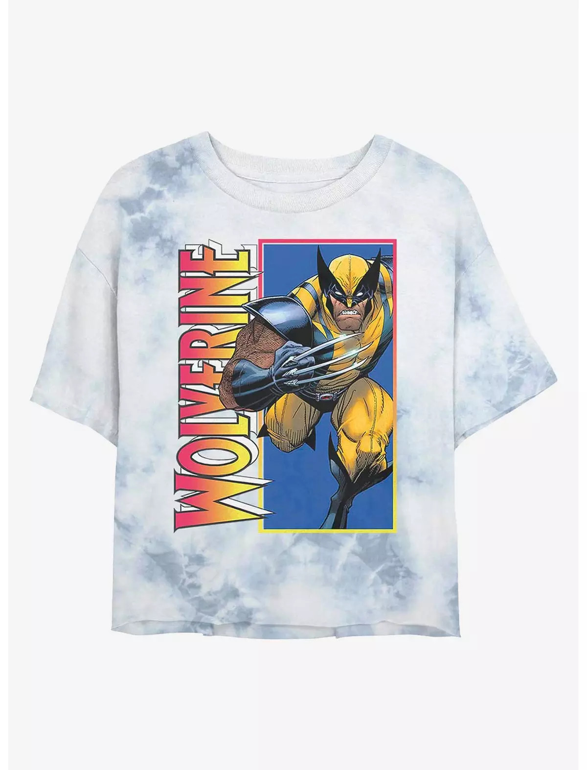 Marvel Wolverine Classic Wolverine Tie-Dye Girls Crop T-Shirt | Hot Topic
