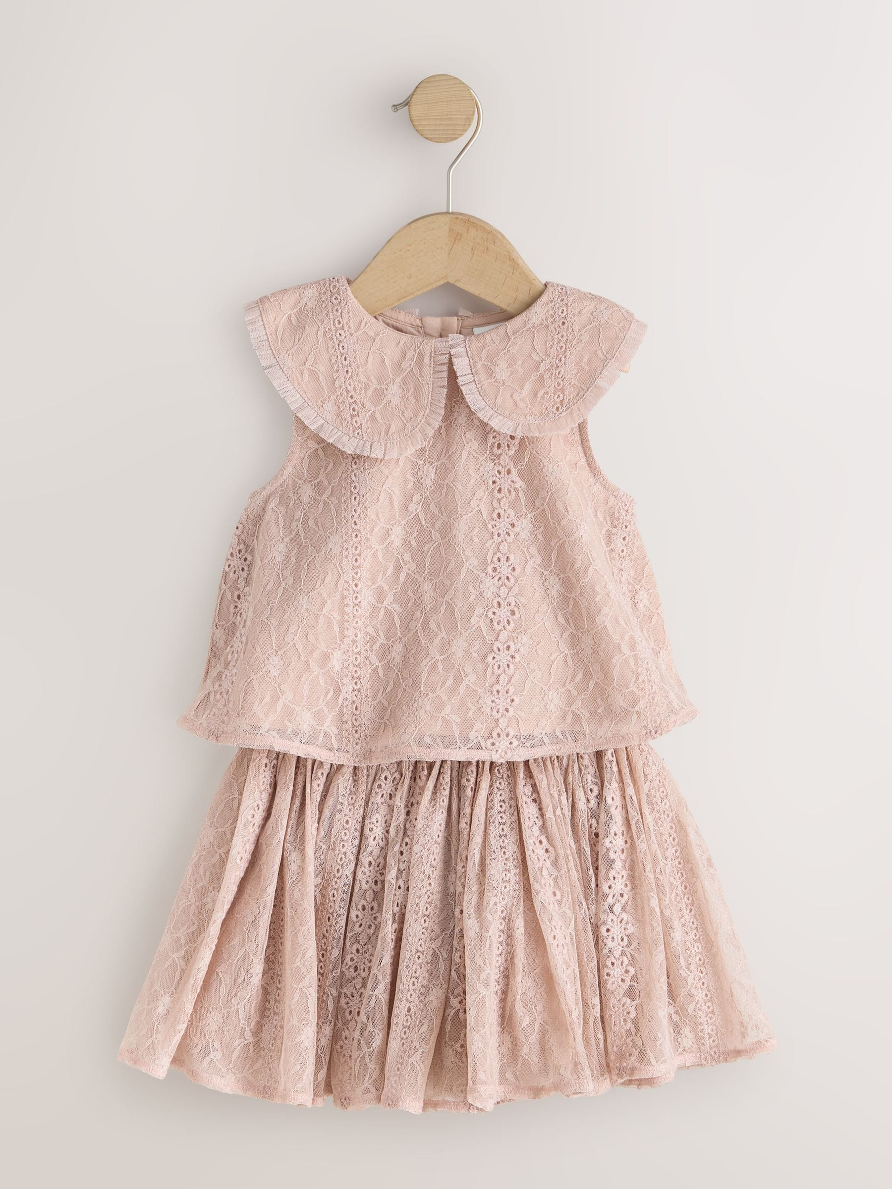 Next Pink Lace Top & Skirt Set (3mths-7yrs) | Next US