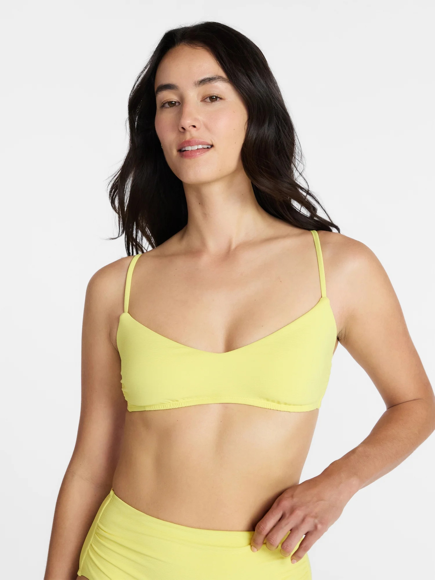 Time and Tru Women's and Women's Plus Ribbed Bralette Bikini Top, Sizes XS-3X | Walmart (US)