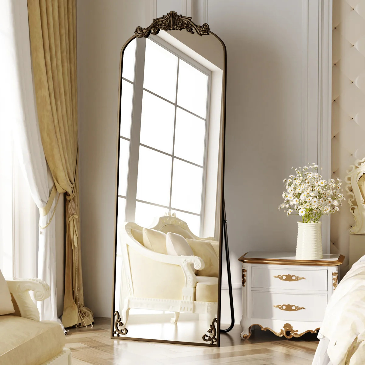 Jovitah Aluminium Frame Arch Freestanding Mirror | Wayfair North America
