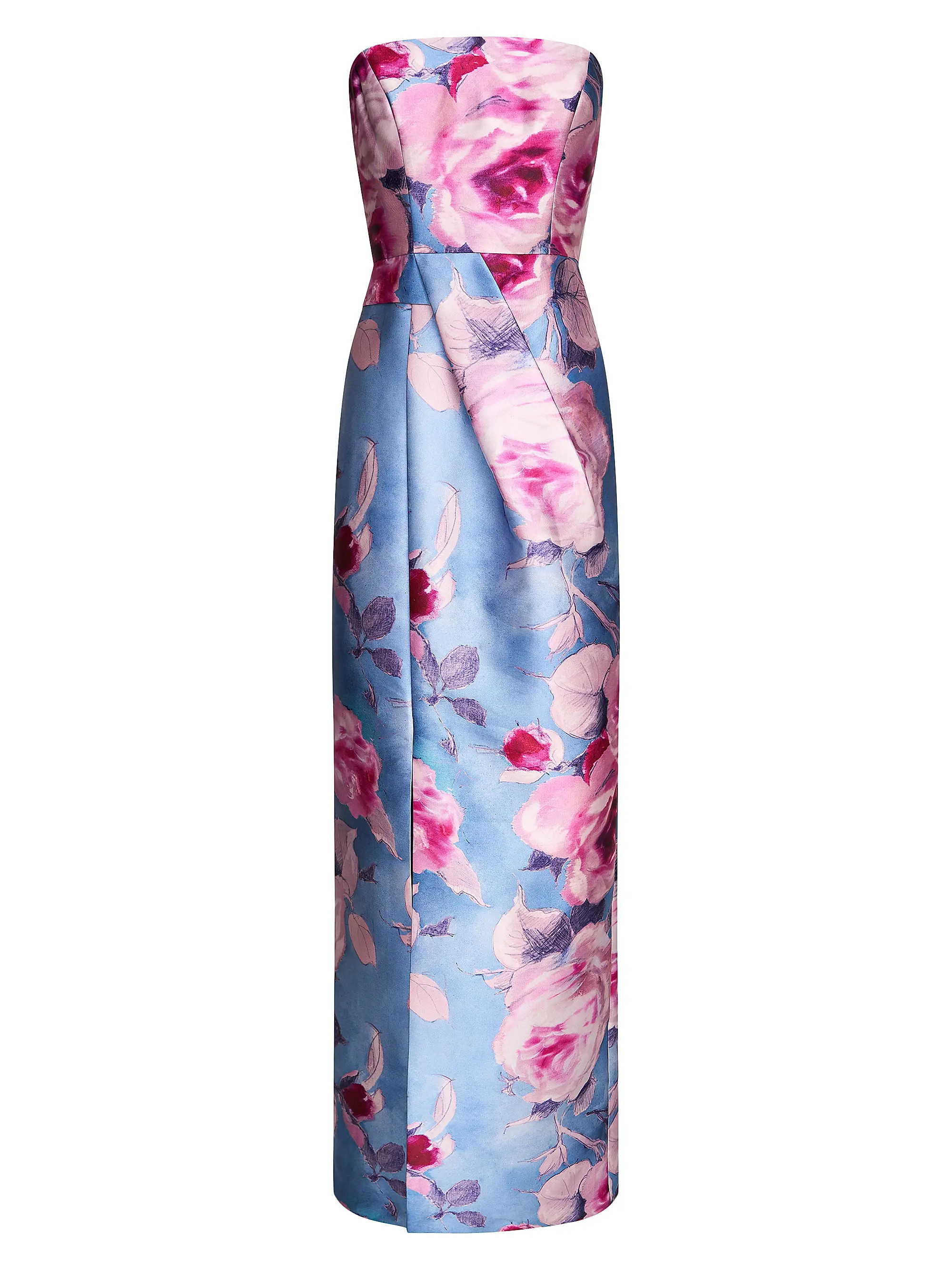 Lucienne Blurred Rose Column Gown | Saks Fifth Avenue