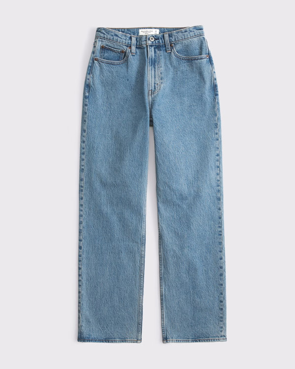 Women's High Rise Vintage Straight Jean | Women's New Arrivals | Abercrombie.com | Abercrombie & Fitch (UK)