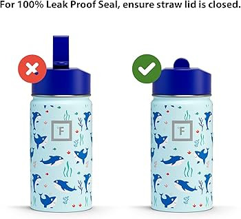 IRON °FLASK Kids Water Bottle - 14 Oz, Straw Lid, 20 Name Stickers, Vacuum Insulated Stainless S... | Amazon (US)
