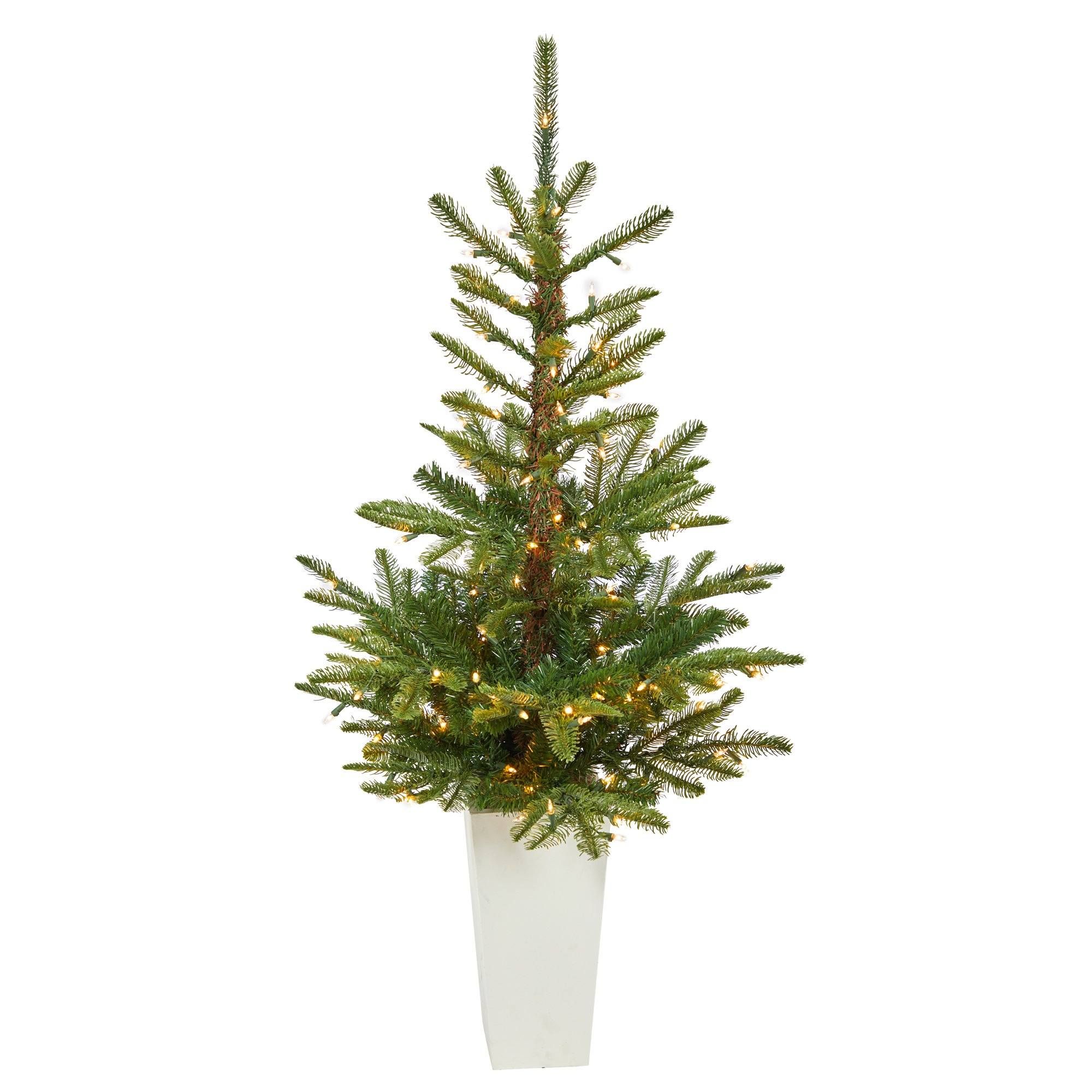4.5’ Layered Washington Spruce Artificial Christmas Tree with 100 Clear LED Lights and 189 Bend... | Nearly Natural