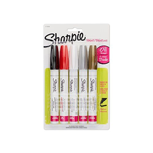 Sharpie Oil-Based Paint Markers, Medium Point, 5-Pack, Assorted Colors with Metallics (1770458) | Amazon (US)