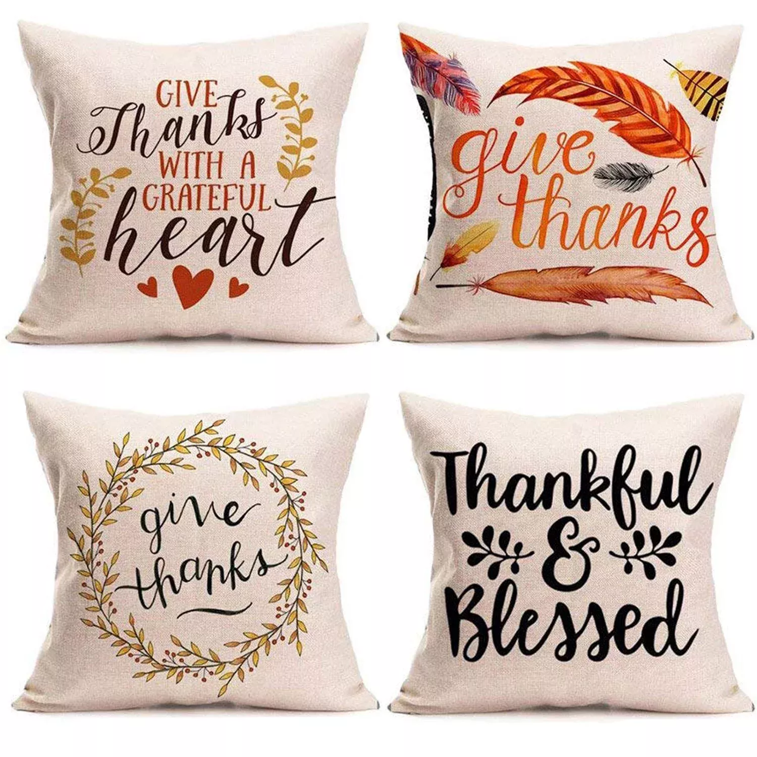 SPRING PARK 18Inch Fall Pillow Covers for Fall Decor Autumn Harvest Pumpkin  Theme Farmhouse Decorative Throw Pillow Covers for Sofa Couch Home  Decoration 