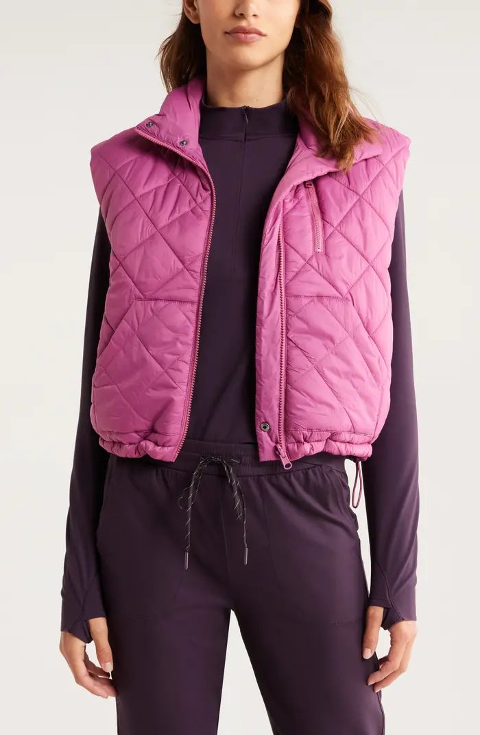 Zella Reversible Quilted Nylon Puffer Vest | Nordstrom | Nordstrom