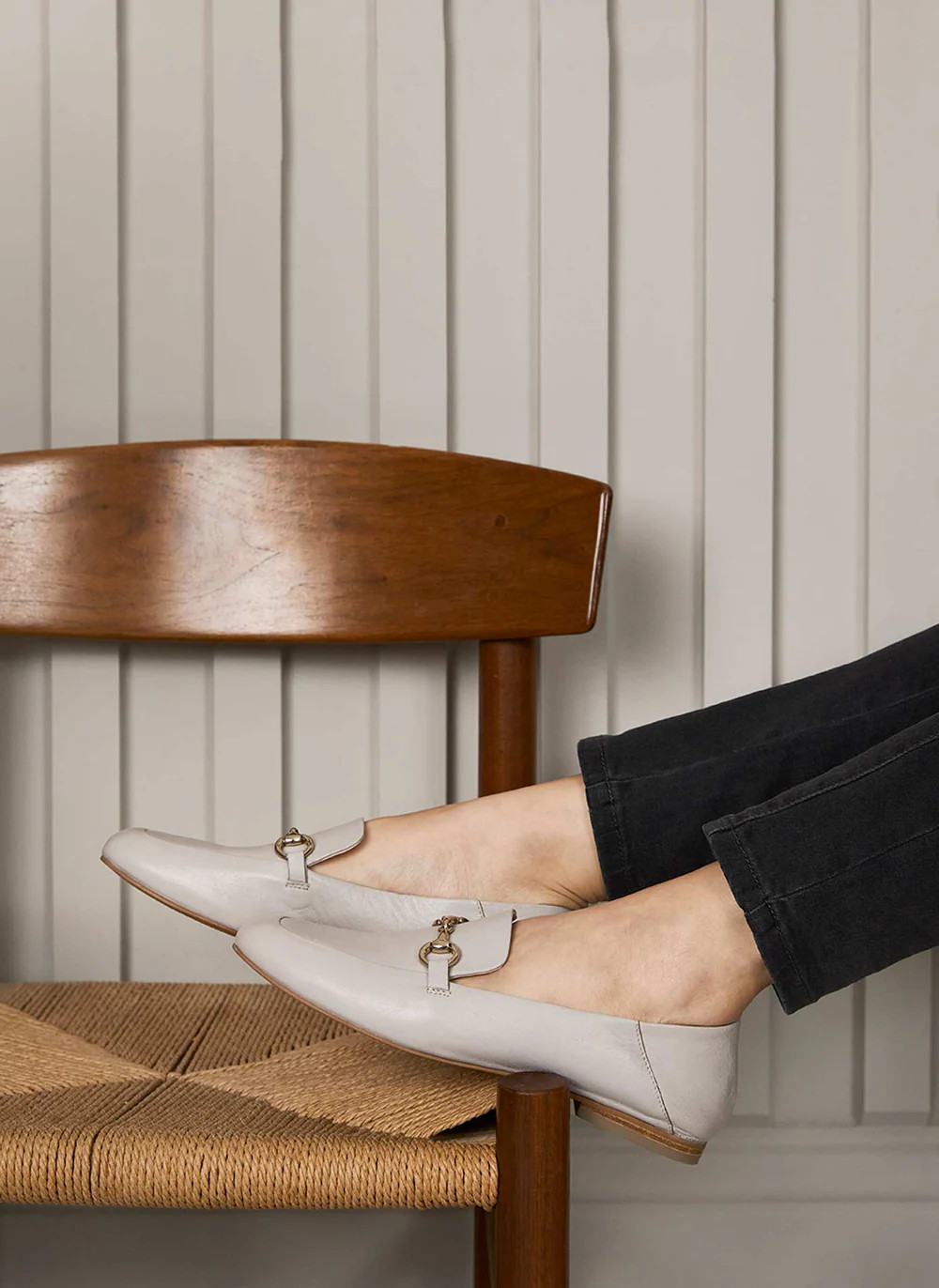 Camille Beige Leather Loafers | Mint Velvet