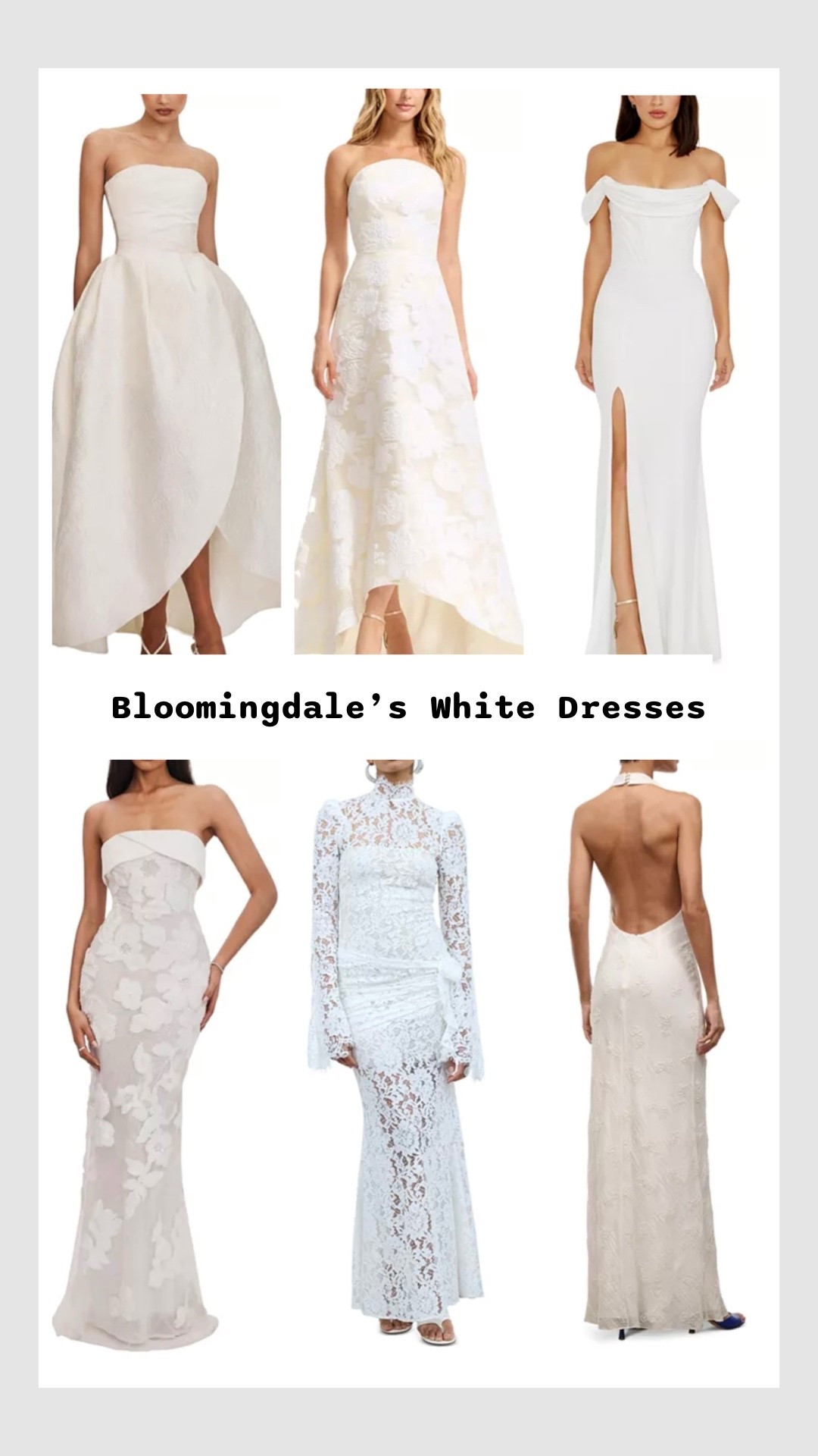 Affordable, simple bridal wedding dresses at Bloomingdale’s.

Reception dresses, bride wedding dresses, courthouse elopement dresses, long white dresses, minimalist wedding dresses, or micro wedding dresses.

#LTKWedding #LTKSeasonal