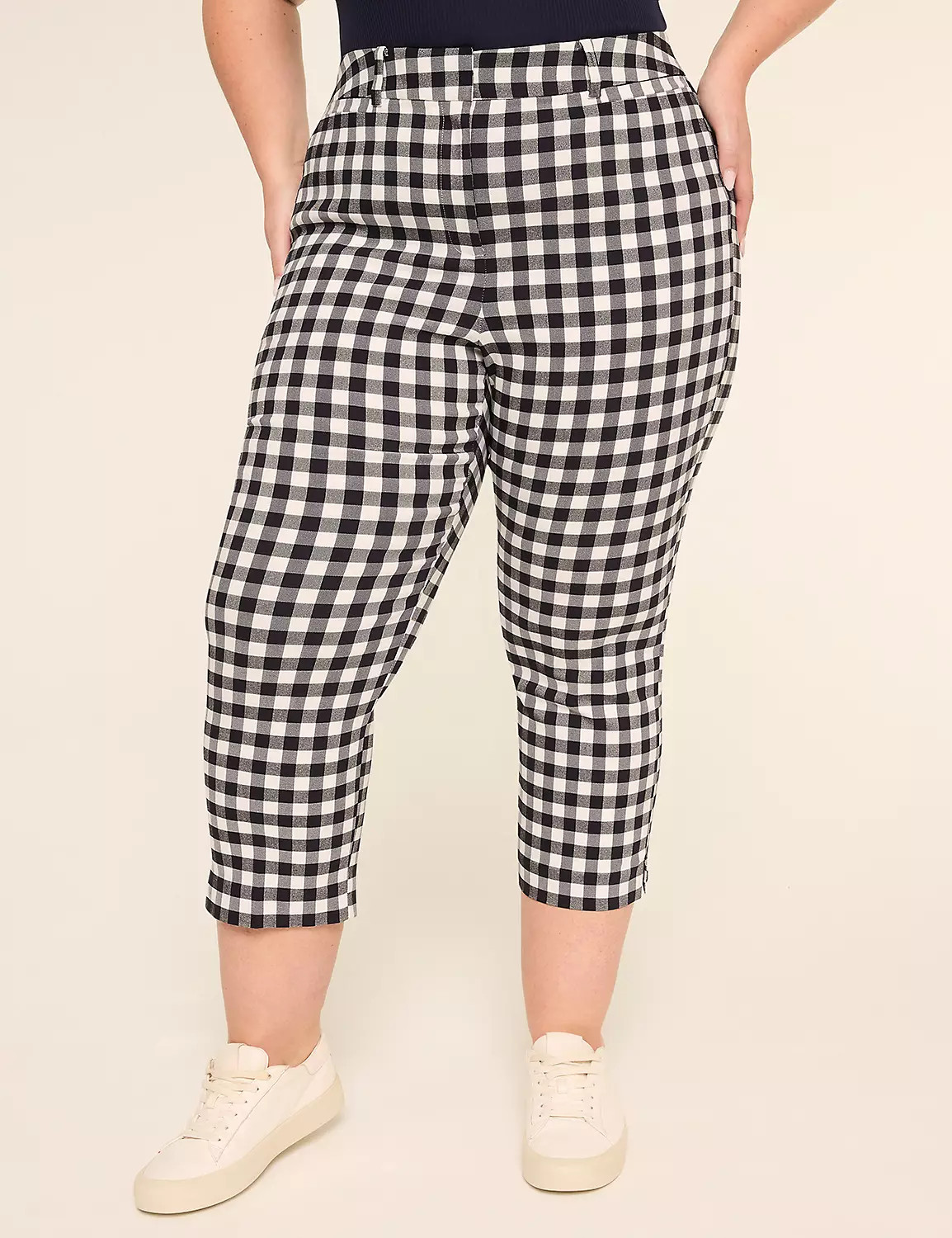 The 4-Season Slim Capri- Gingham - | LaneBryant | Lane Bryant (US)