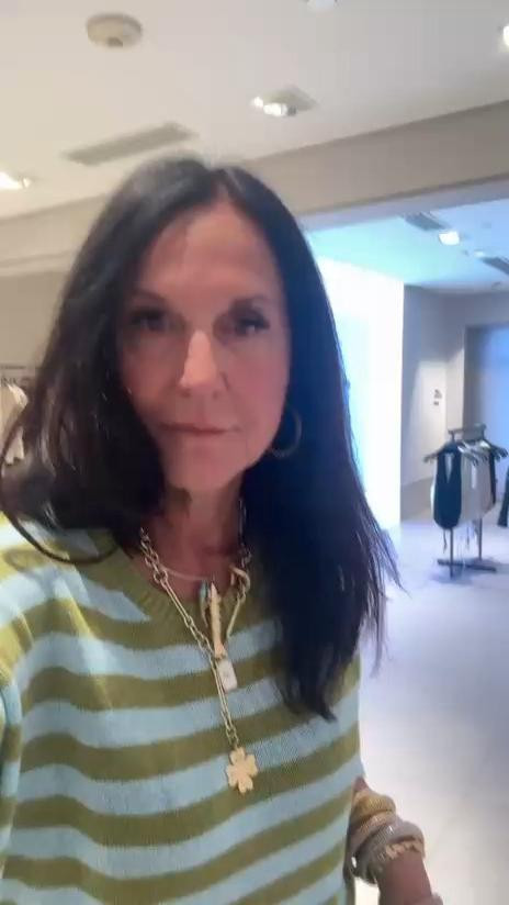 STRIPED KNIT TOP. Round neck top with sleeves below the elbow. 

 #LTKxMadewell #LTKselfcare #LTKstorytime