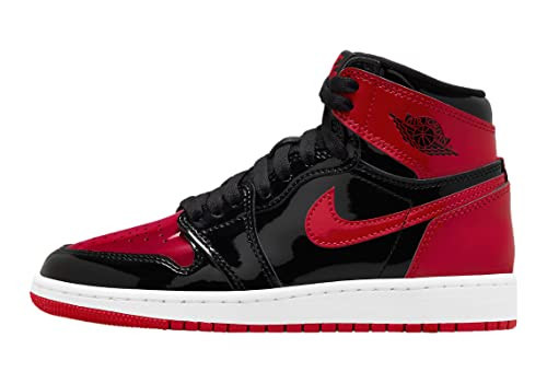 Nike Jordan Big Kid's 1 Retro High OG Patent Bred Blk/Varsity Red-Wht (575441 063) - 4.5 | Amazon (US)