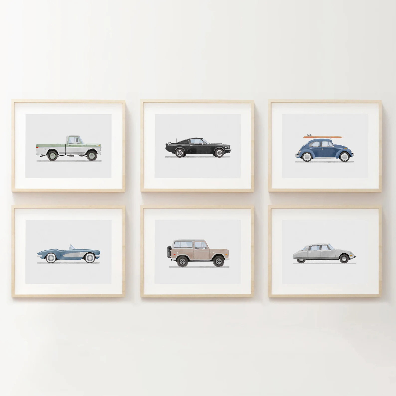Set of 6 Vintage Vehicle Prints, Boys Room Decor, Retro Car Prints for Boys Room, Kids Room Wall ... | Etsy (US)