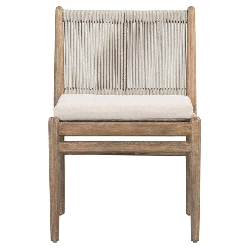 Rose Coastal Beach Brown Wood Outdoor Dining Chair | Kathy Kuo Home