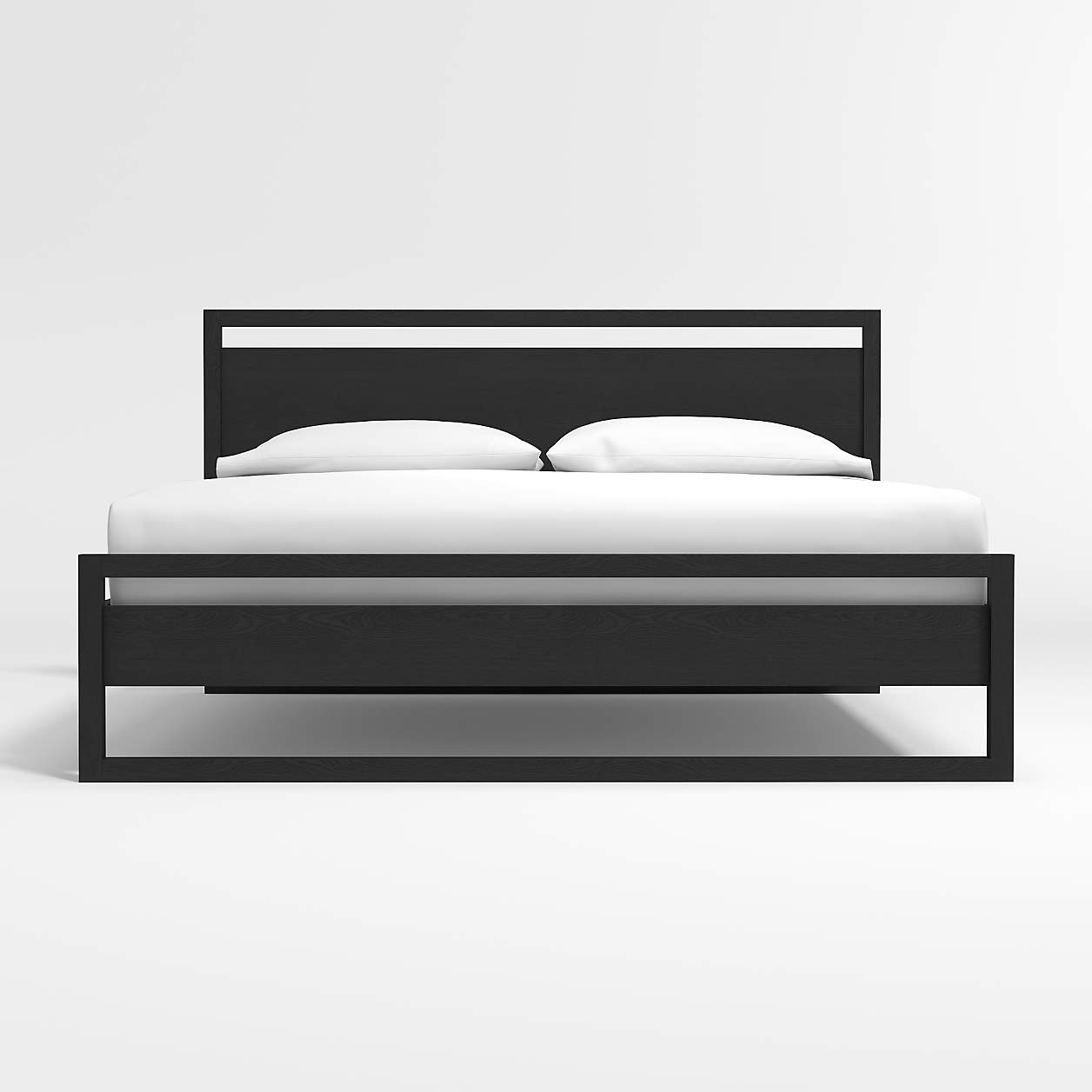 Linea Black Teak Wood King Bed + Reviews | Crate & Barrel | Crate & Barrel