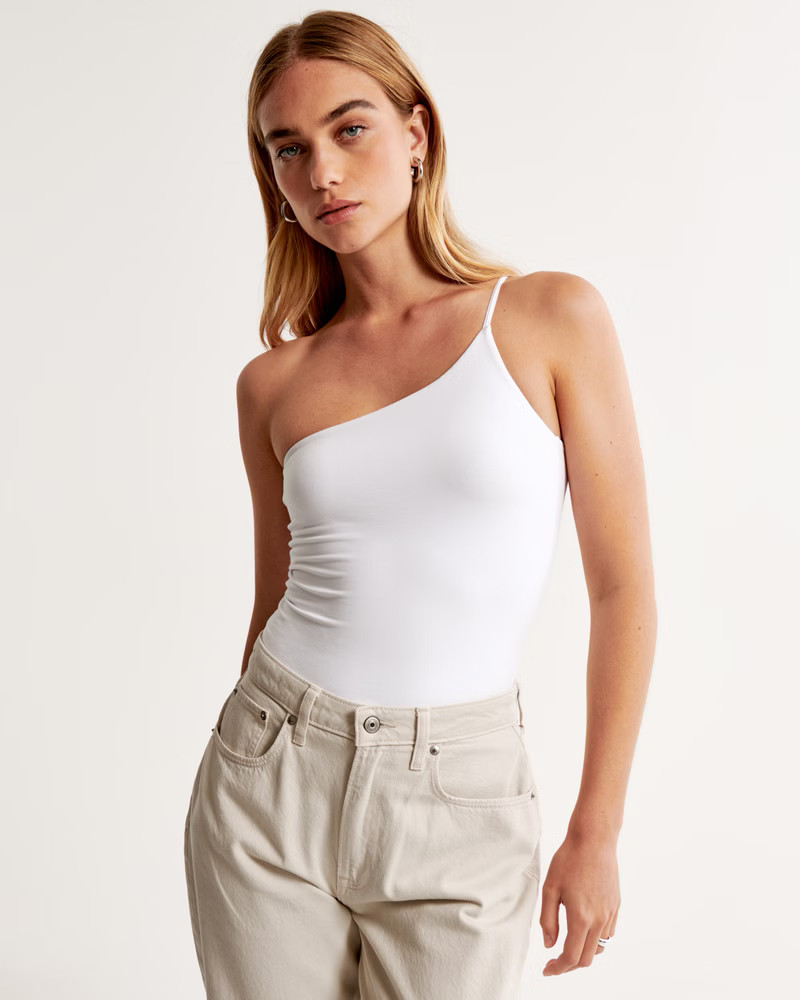 Cotton Seamless Fabric One-Shoulder Tank | Abercrombie & Fitch (US)