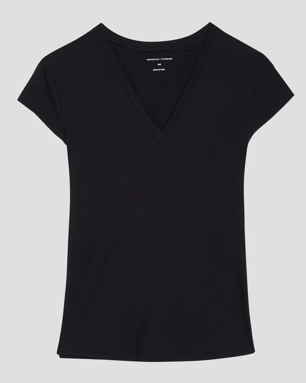 Ashley V Neck Cap Sleeve Tee - Black | Universal Standard