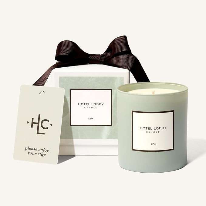 Hotel Lobby Candle Spa – Luxury Hand-Poured 9.75oz 100% Soy Wax with Eucalyptus, Water Mint, Sa... | Amazon (US)