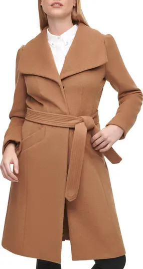 Karl Lagerfeld Paris Puff Sleeve Belted Coat | Nordstromrack | Nordstrom Rack