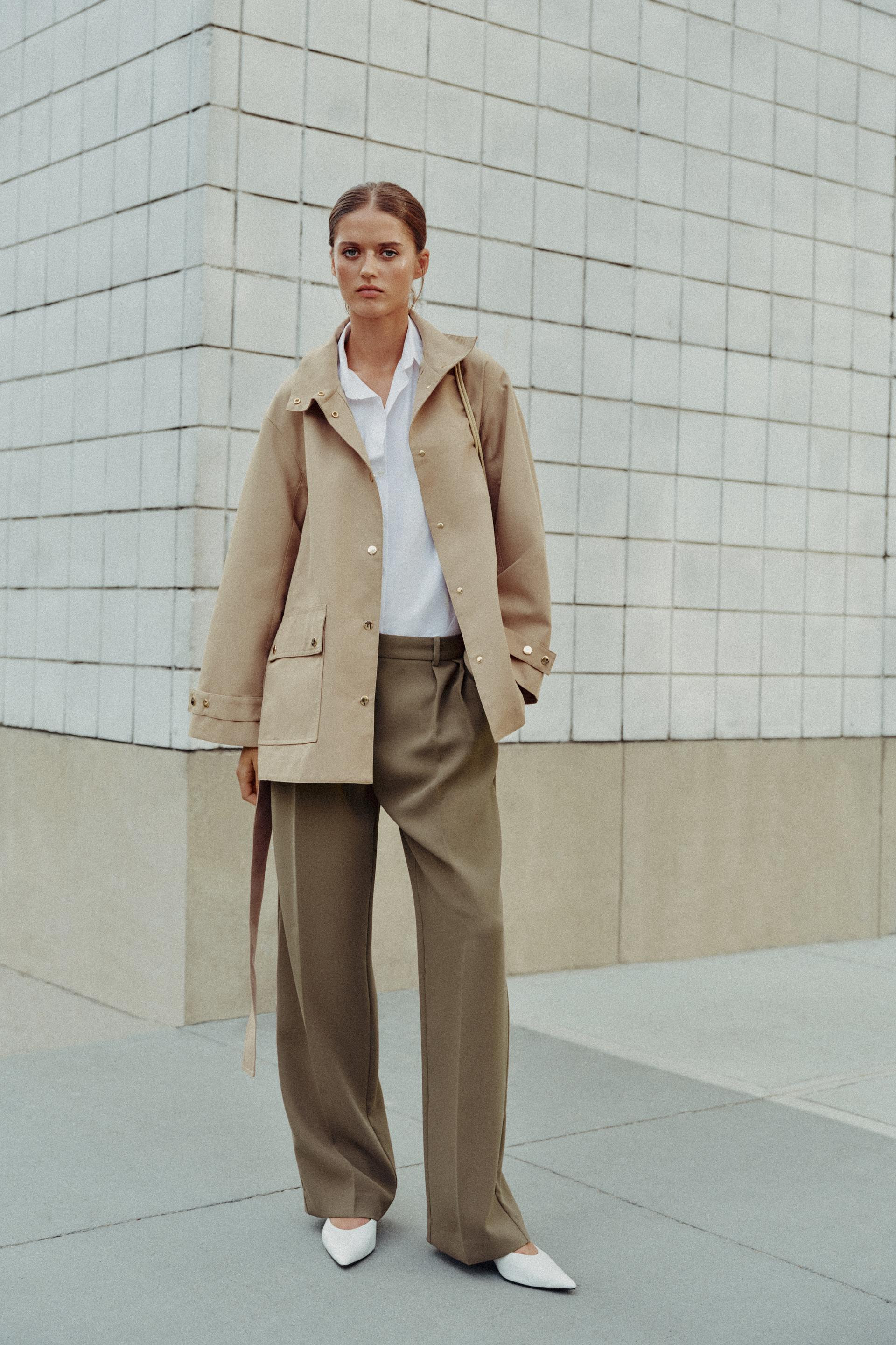 HIGH-NECK BELTED TRENCH COAT | Zara US