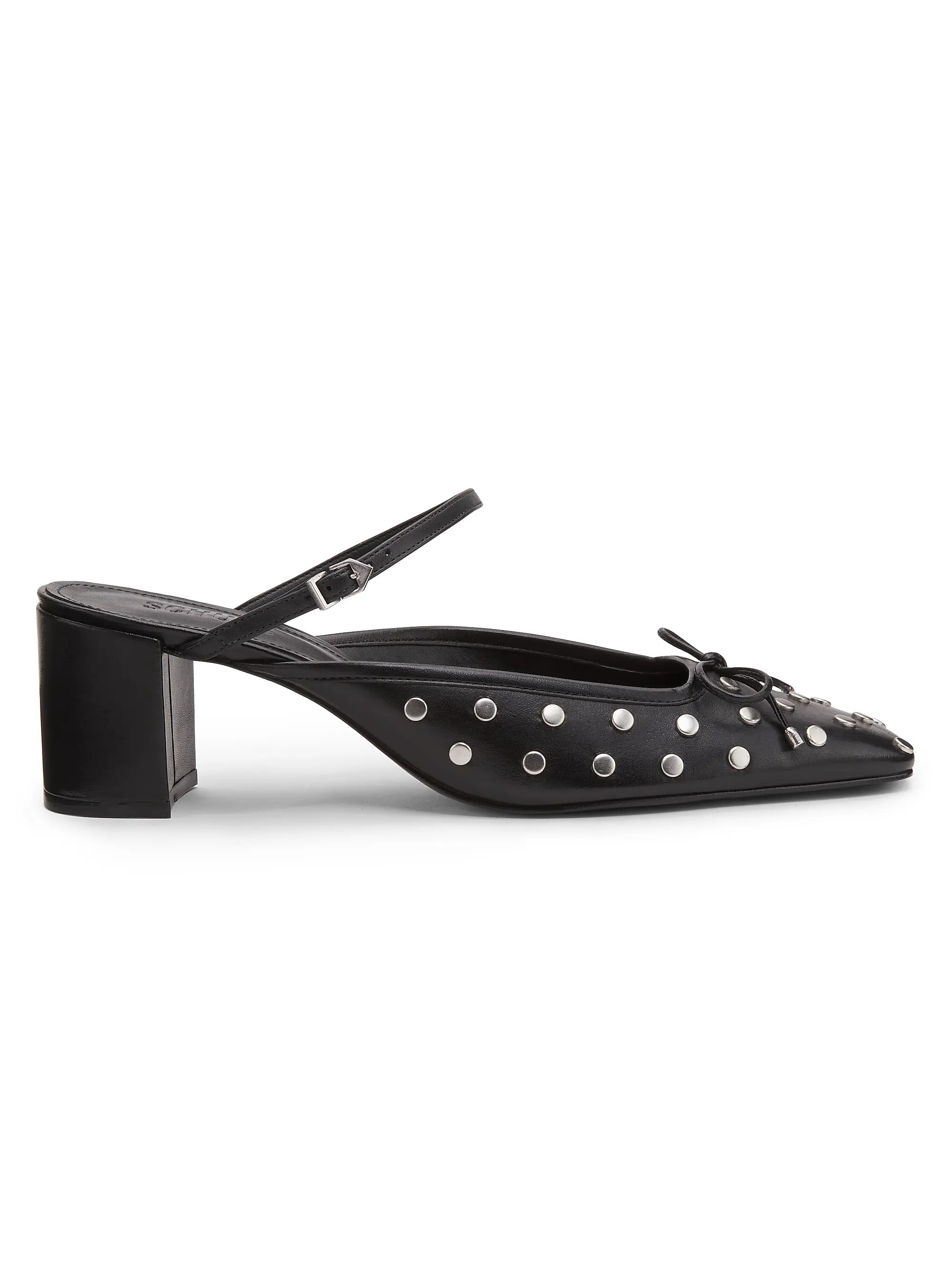 Arissa Studded Leather Block-Heel Mules | Saks Fifth Avenue