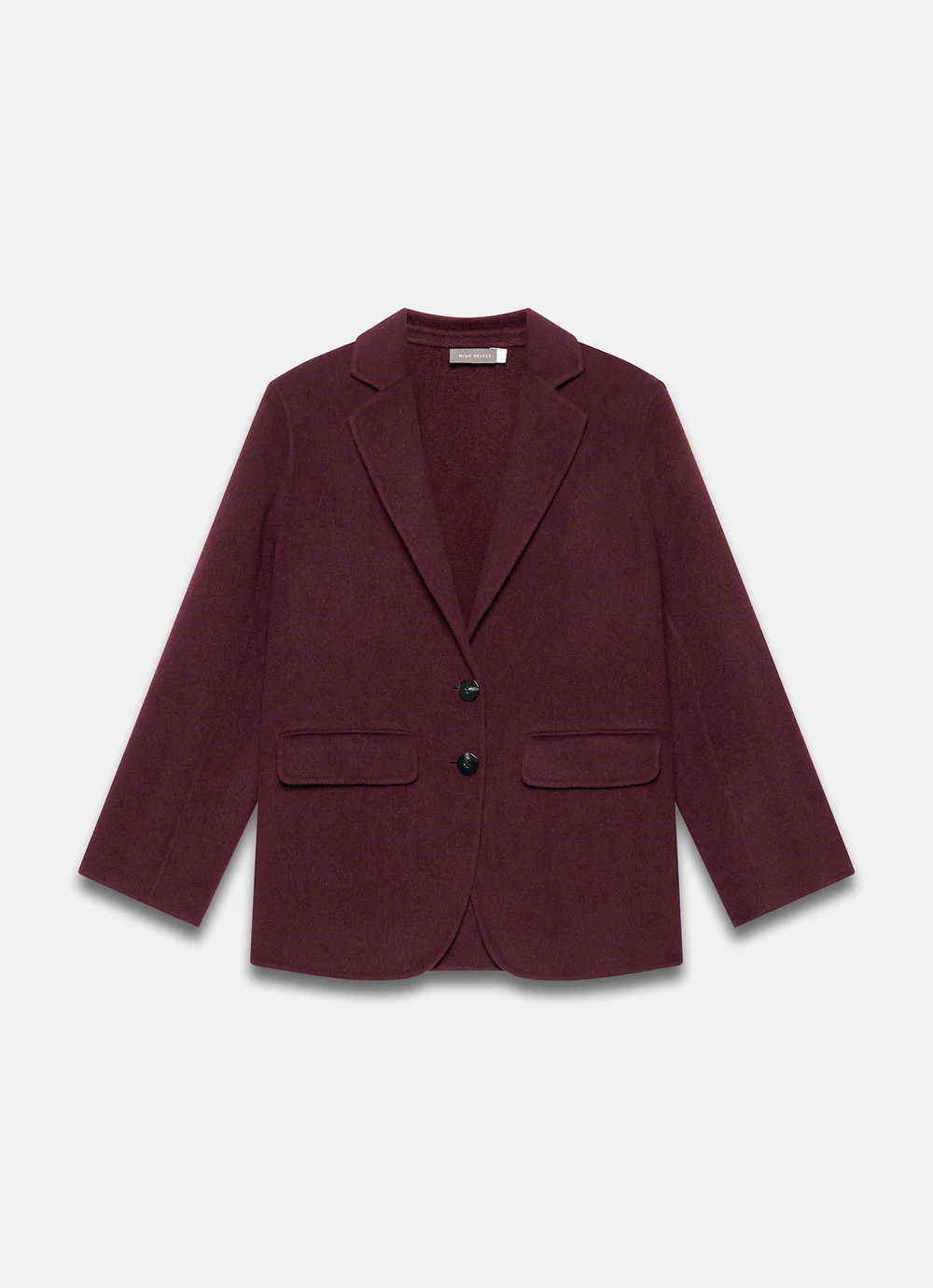 Burgundy Wool Blend Hand Finished Blazer | Mint Velvet