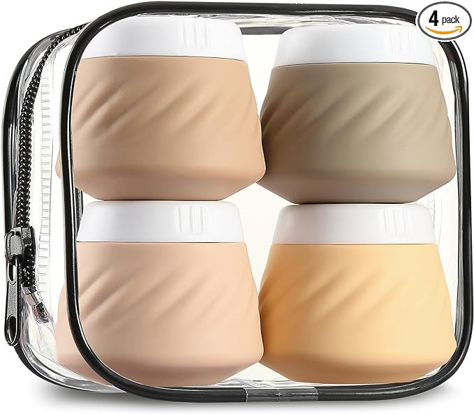Gemice Travel Containers for Toiletries, Silicone Cream Jars TSA Approved Travel Size Containers ... | Amazon (US)